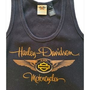 Harley Davidson black gold studded tank top XL